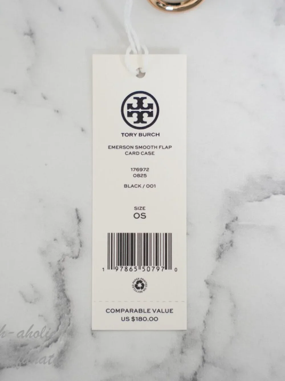 Tory Burch Emerson Smooth Leather Flap Card Case 176972 Black NWT